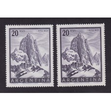 ARGENTINA 1954 GJ 1055 + 1056 ESTAMPILLAS NUEVAS MINT PAPEL NORMAL + PAPEL TELA U$ 42